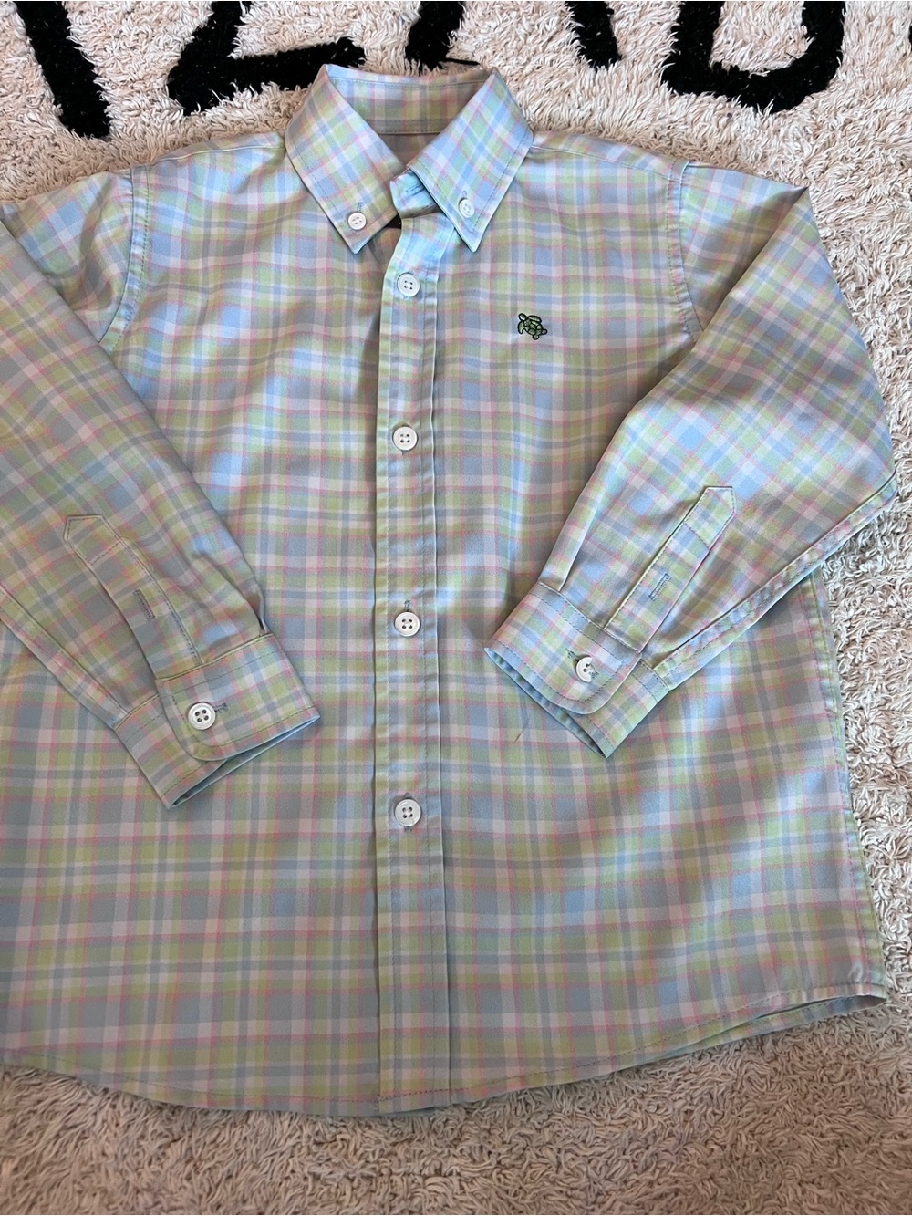 Boys Pastel Plaid Button-Down Shirt - Light Multi performance fabric
